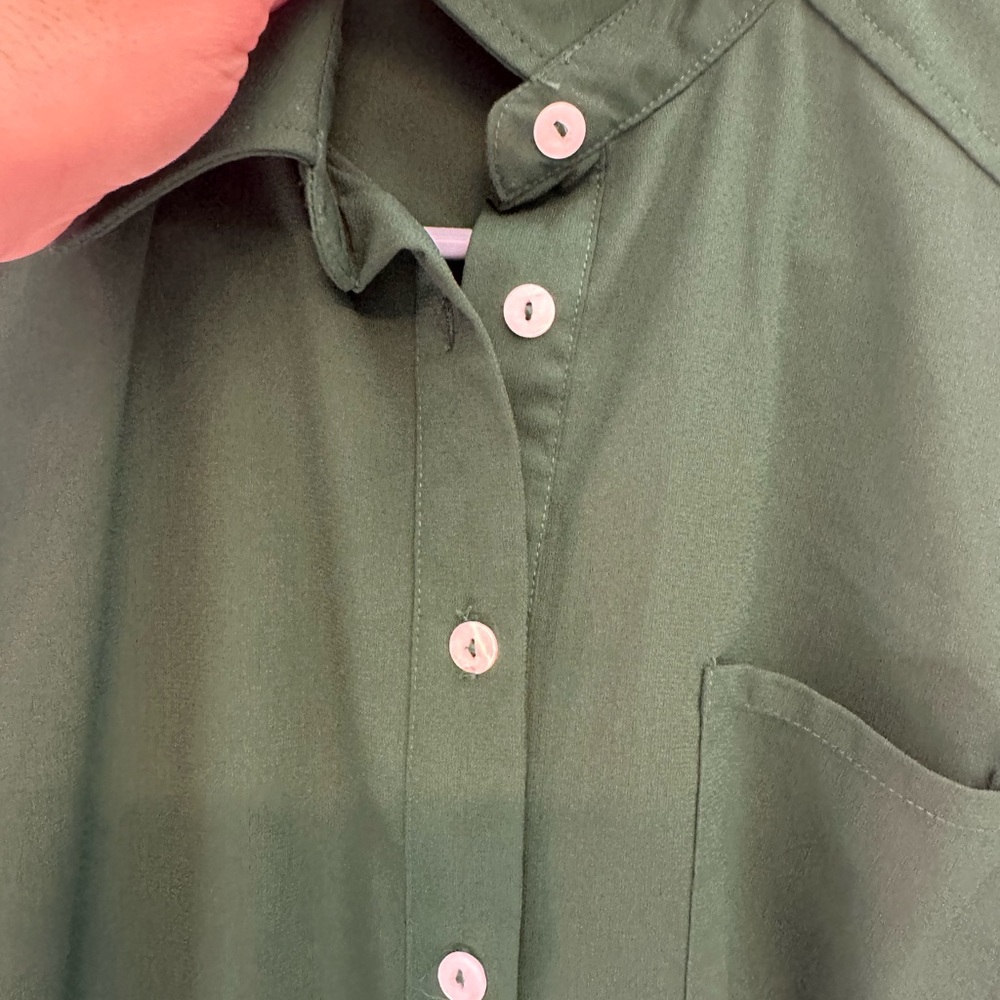 Tuckernuck Button Front Collared Green Mini Dress… - image 6